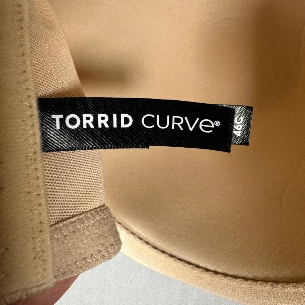 Torrid Curve T-Shirt Bra Women 46C Beige Underwire Smooth Back Close